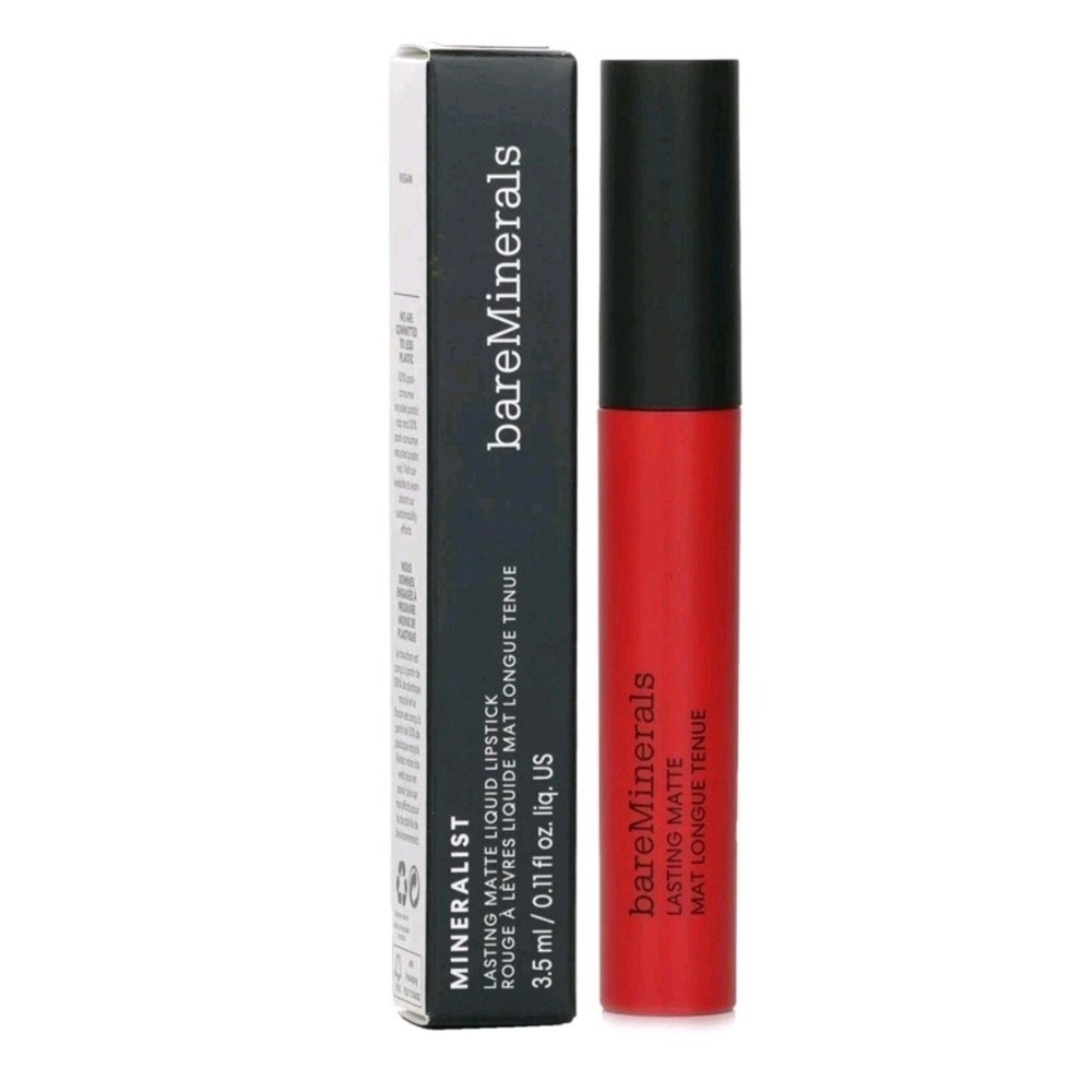 Bare Minerals Mineralist Lasting Matte Liquid Lipstick~Daring‎ Red 3.5ml NIB $23 - Picture 6 of 7